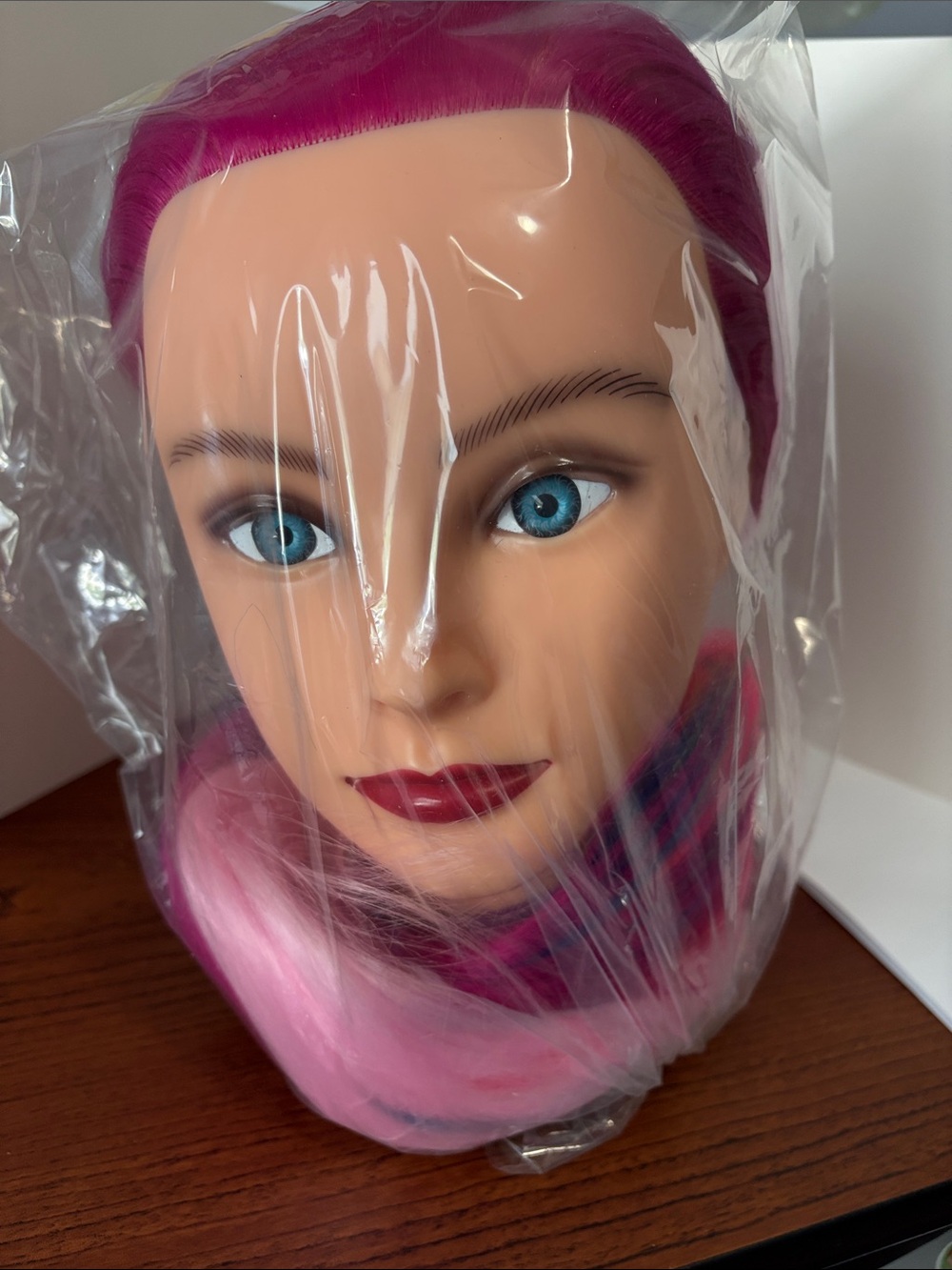 Multicolor Synthetic Long Hair Styling Mannequin Head w/Clamp NIB